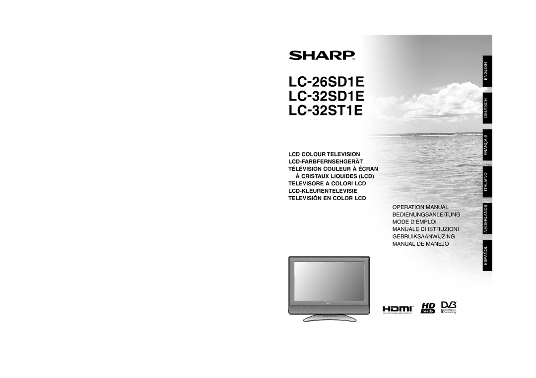 Sharp operation manual LC-26SD1E LC-32SD1E LC-32ST1E 