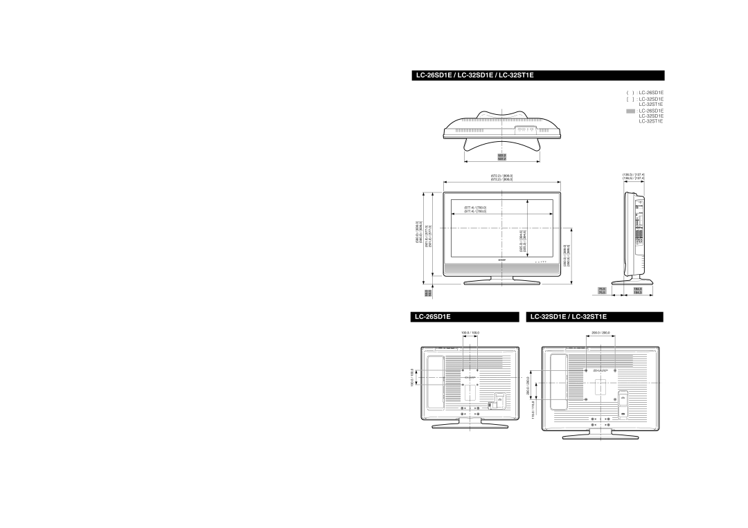 Sharp operation manual LC-26SD1E / LC-32SD1E / LC-32ST1E 