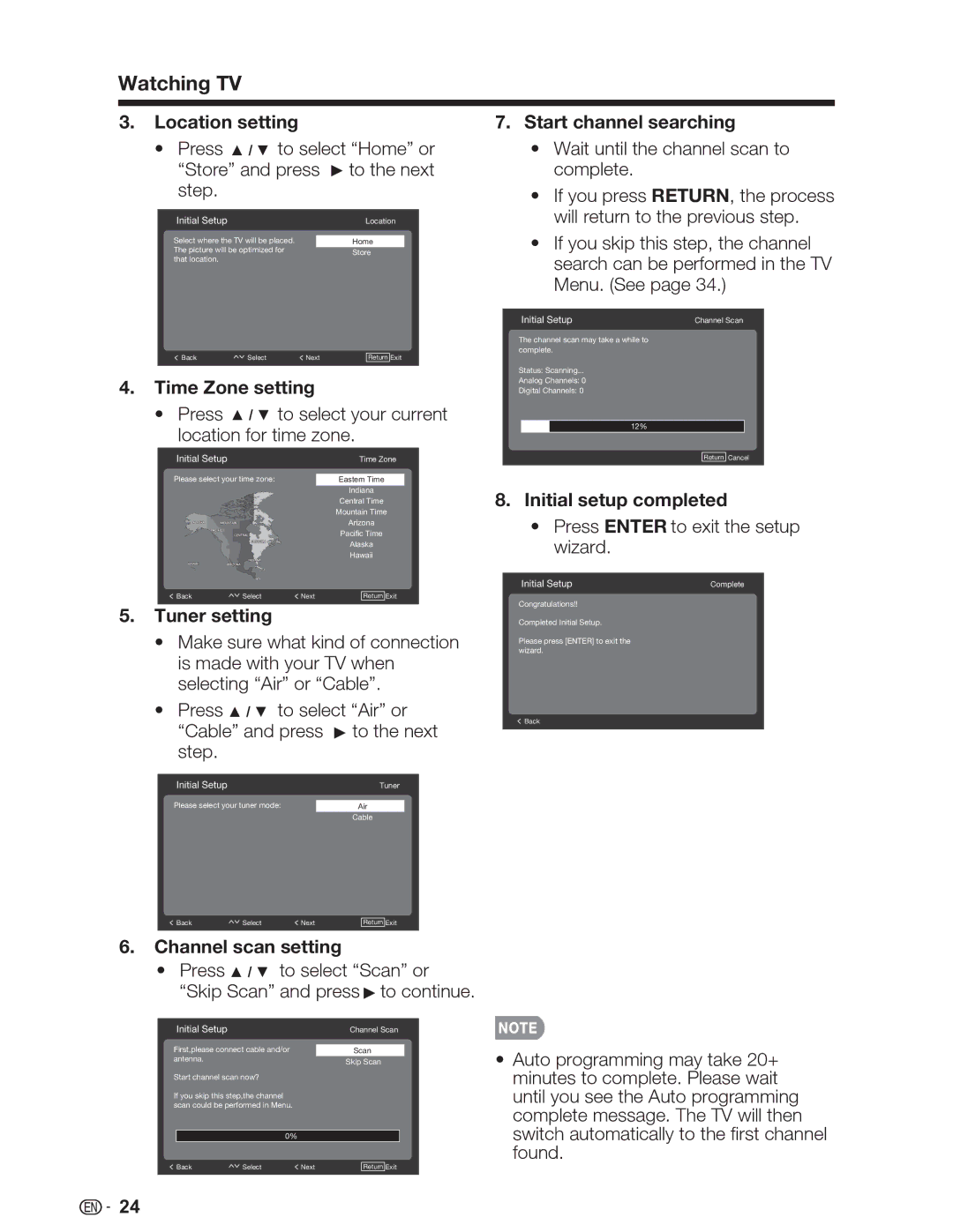 Sharp LC-26SV490U, LC-32SV29U, LC-46SV49U operation manual Watching TV 