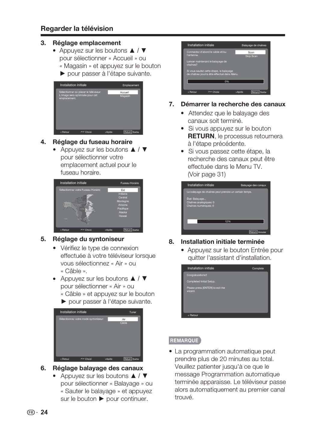 Sharp LC-26SV490U, LC-32SV29U, LC-46SV49U operation manual Regarder la télévision 