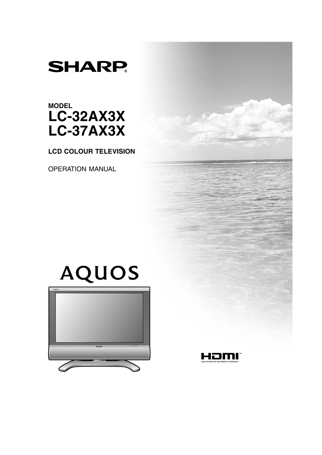 Sharp operation manual LC-32AX3X LC-37AX3X 