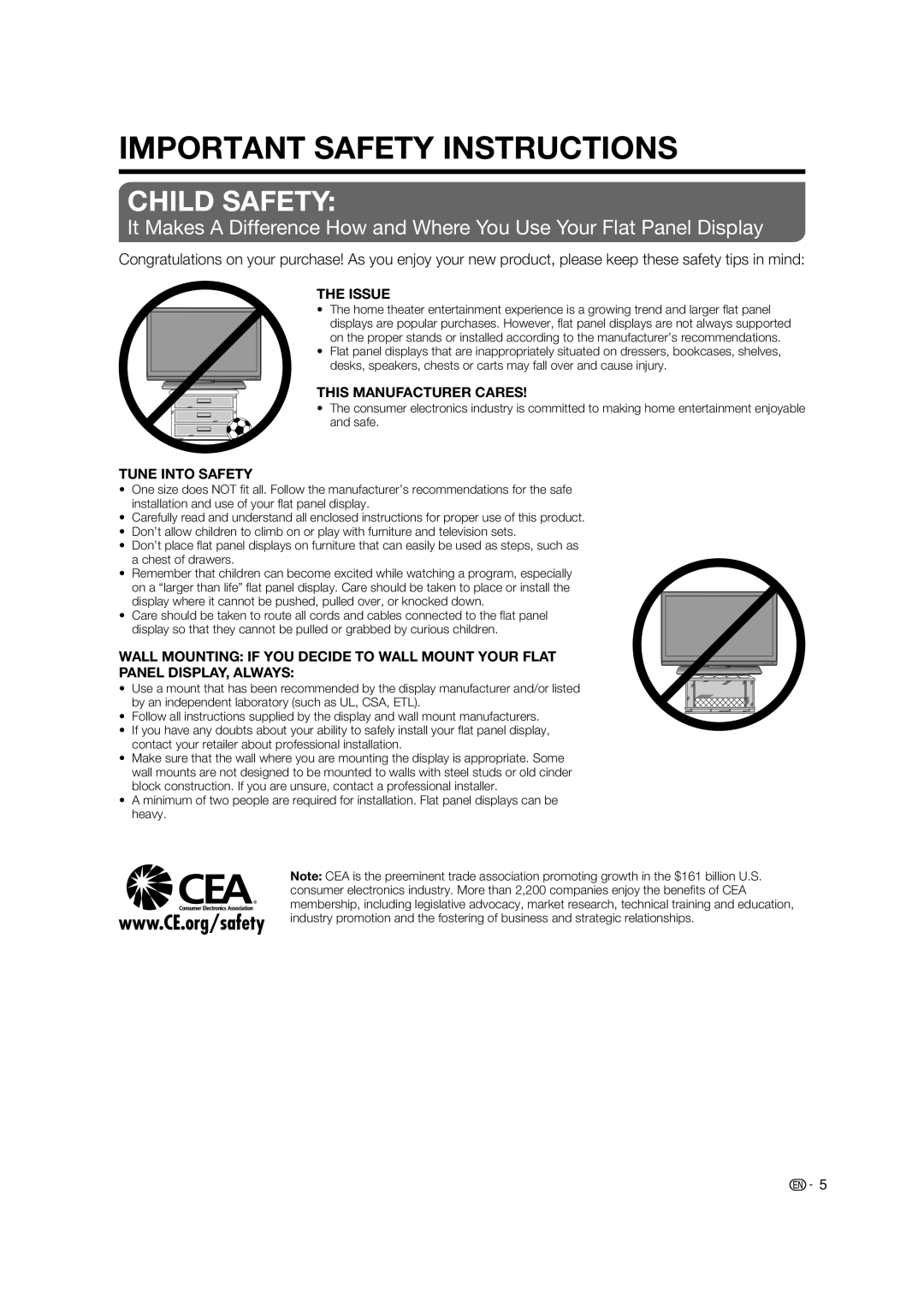 Sharp LC-37BD60U operation manual Child Safety 