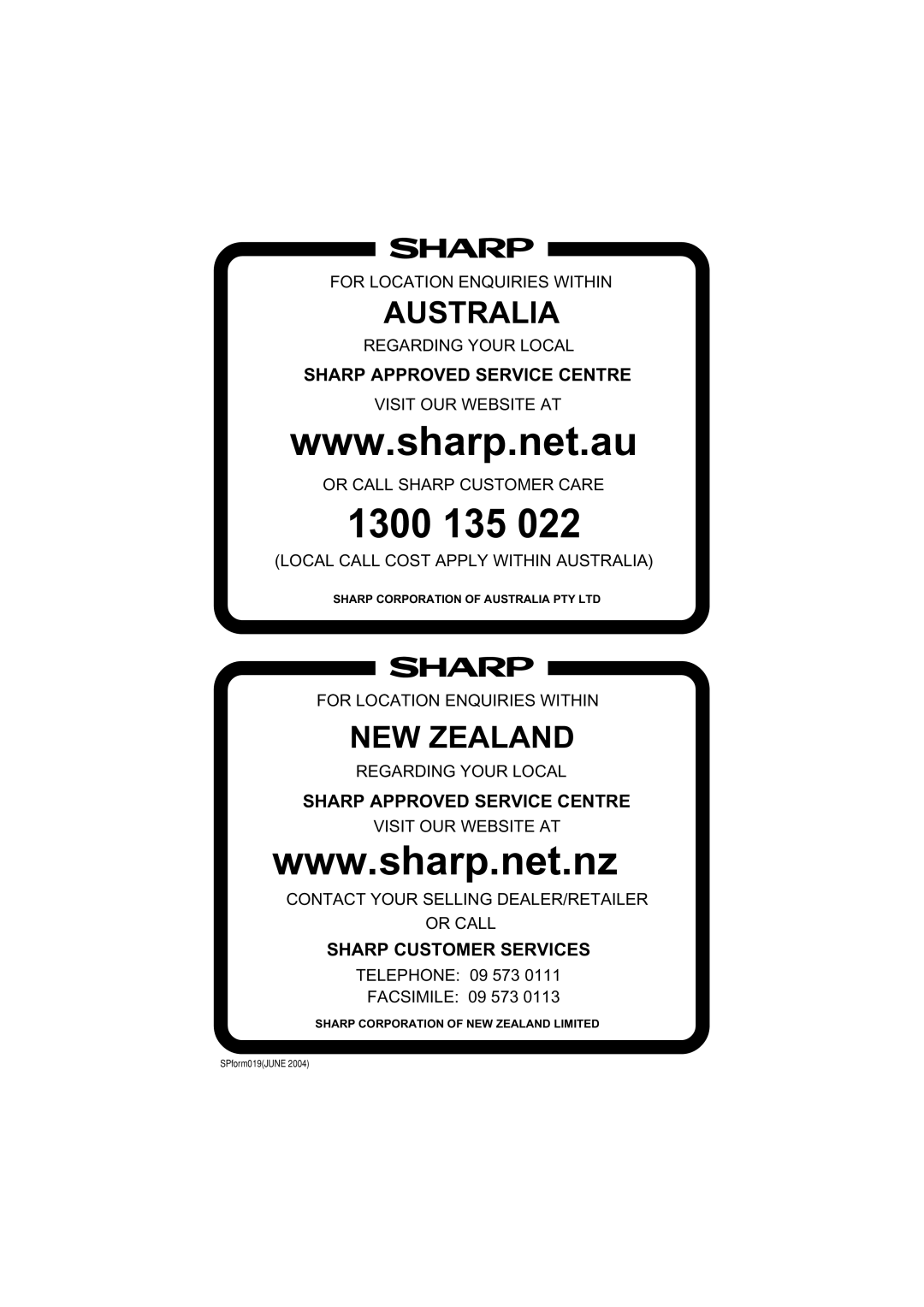 Sharp LC-37GA4X, LC-32GA4X operation manual 1300 135 