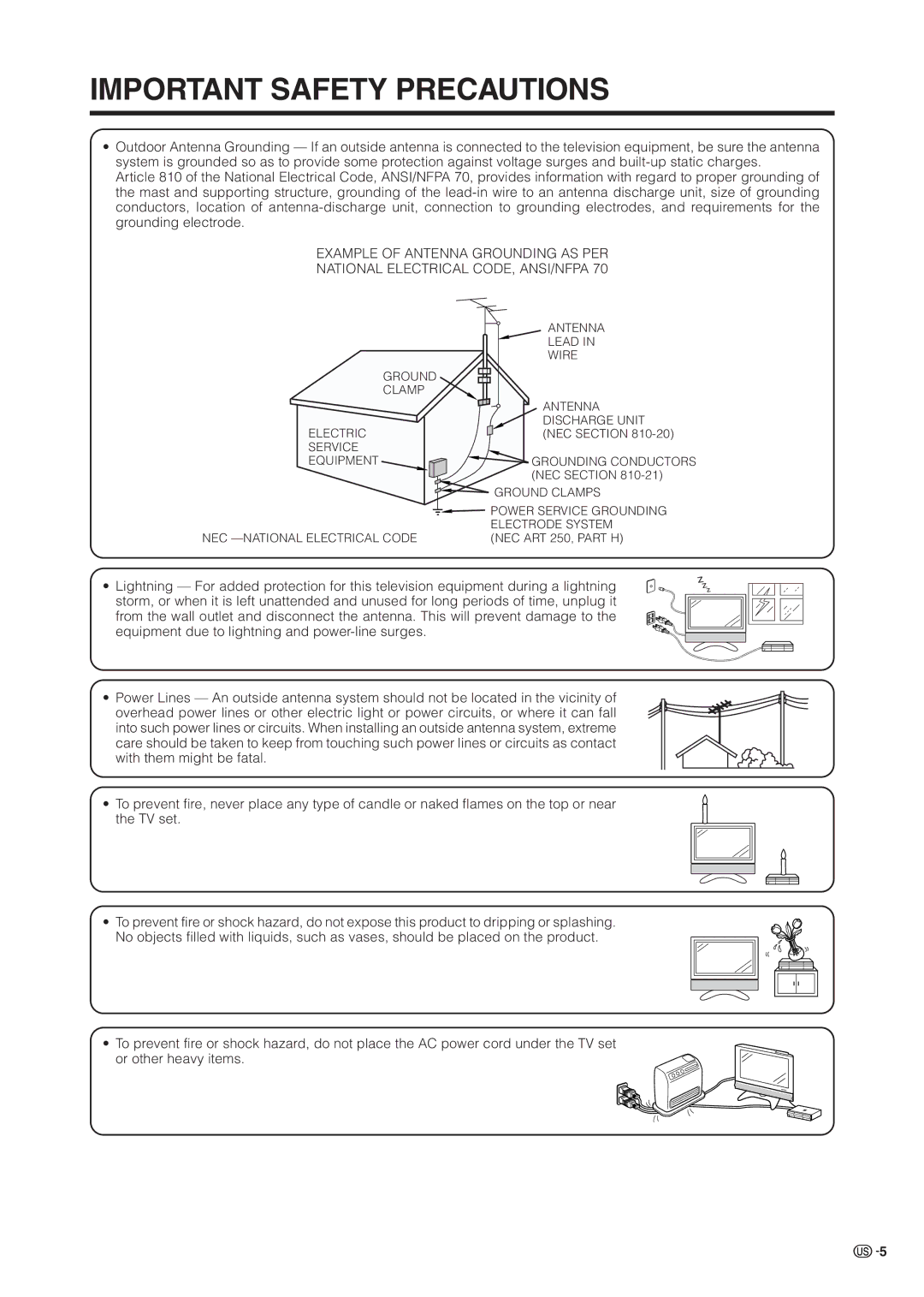 Sharp LC 37HV6U operation manual Antenna 