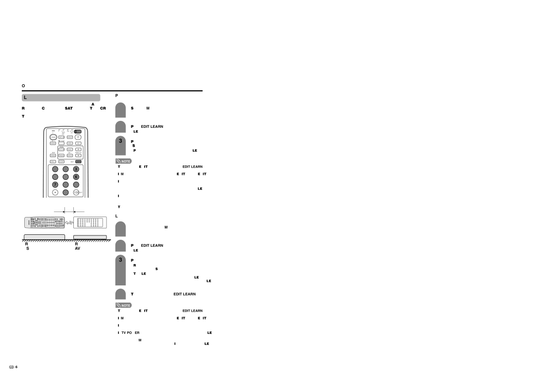 Sharp LC 37HV6U operation manual Learning remote control function 