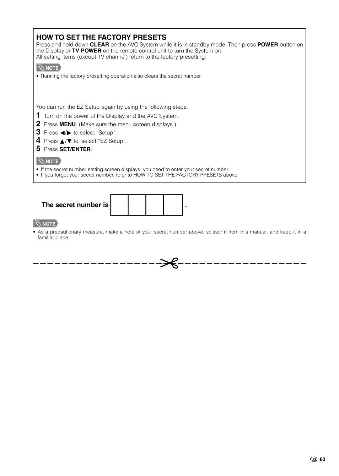 Sharp LC 37HV6U operation manual HOW to SET the Factory Presets 