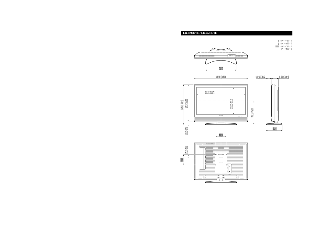 Sharp operation manual LC-37SD1E / LC-42SD1E 