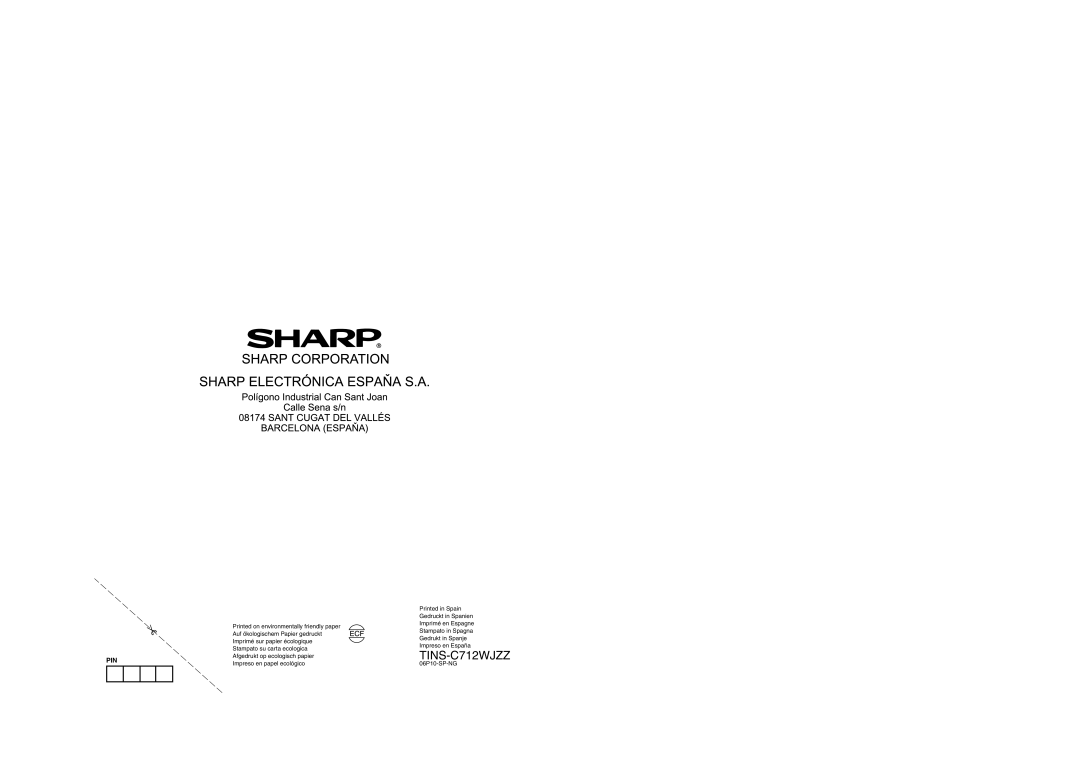 Sharp LC-37SD1E, LC-42SD1E operation manual TINS-C712WJZZ 