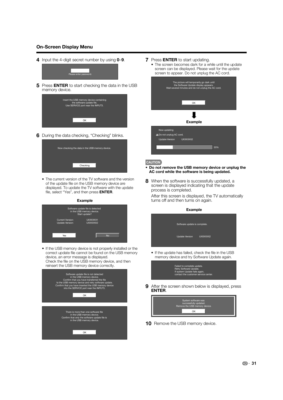 Sharp LC-40E67UN, LC 40E77UN operation manual Enter 