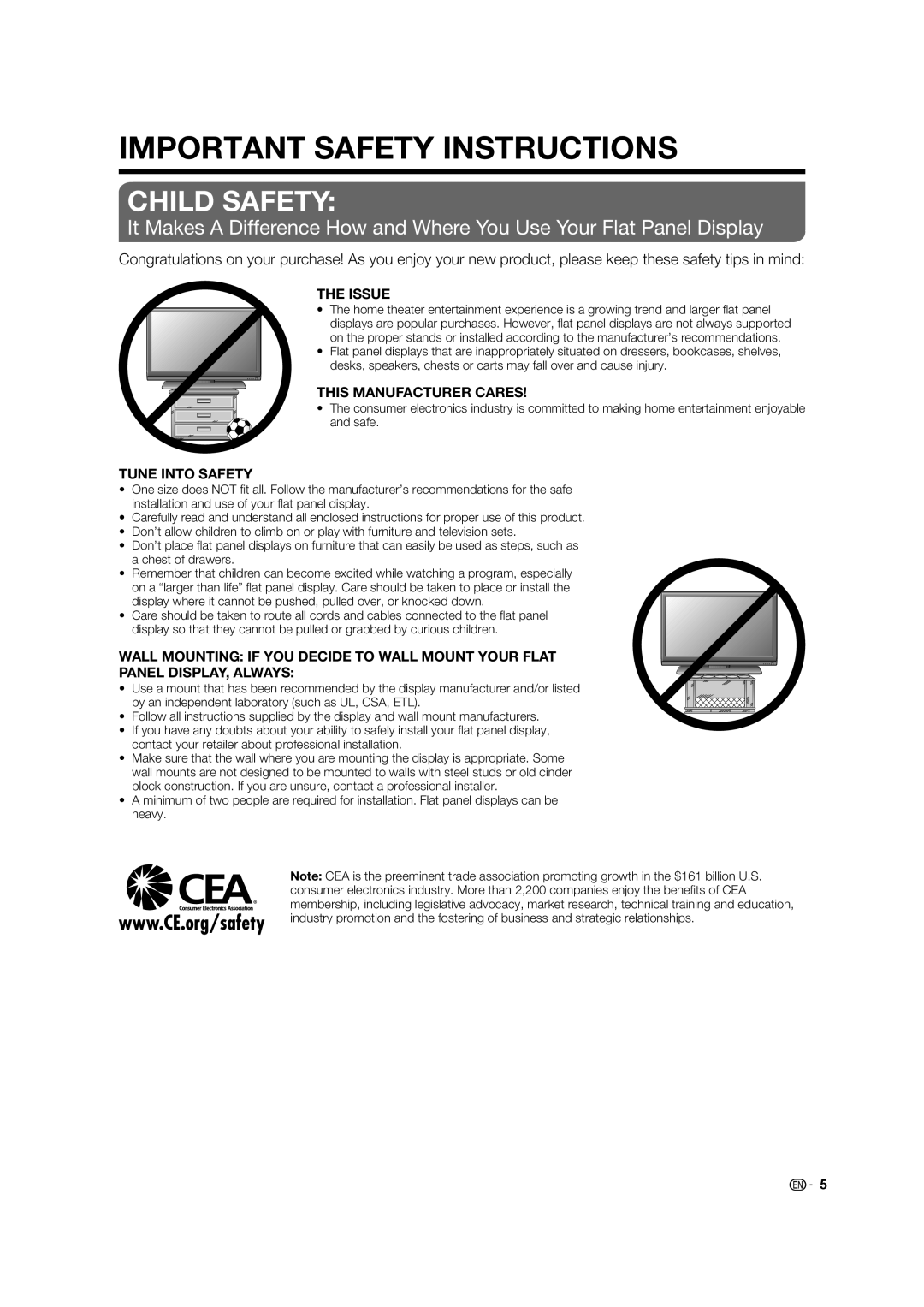 Sharp LC-40E67UN, LC 40E77UN operation manual Issue, This Manufacturer Cares, Tune Into Safety 