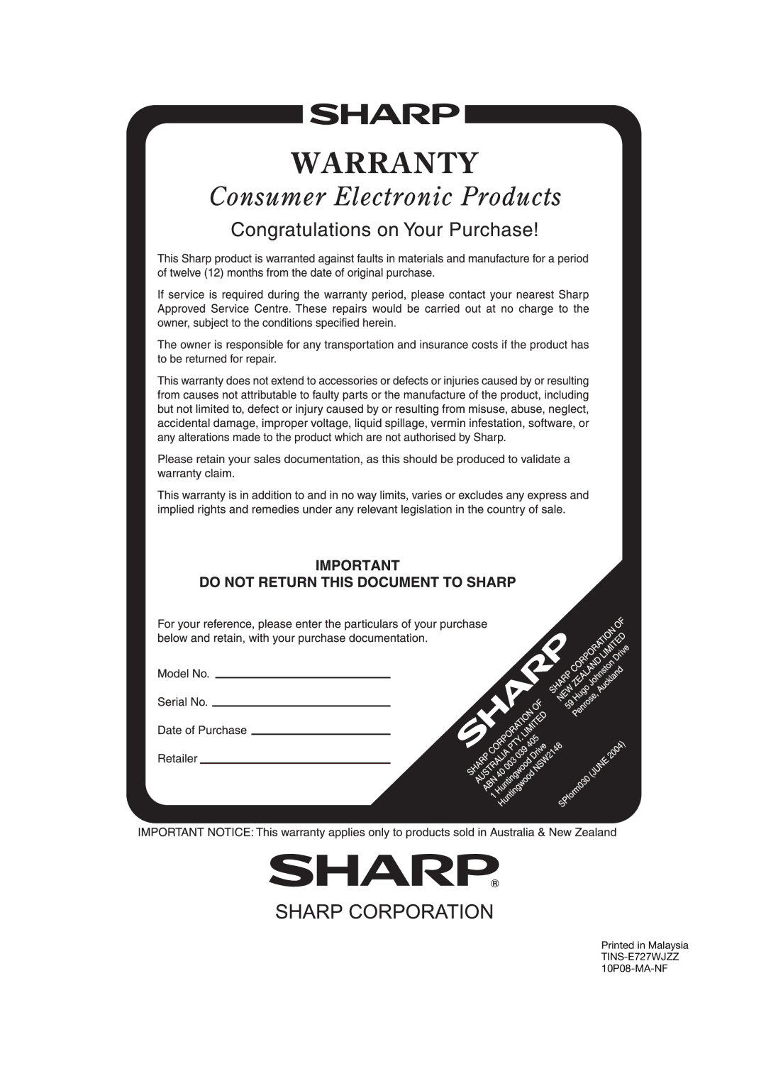 Sharp LC-40L650X, LC-40L550X, LC-32L450X operation manual 