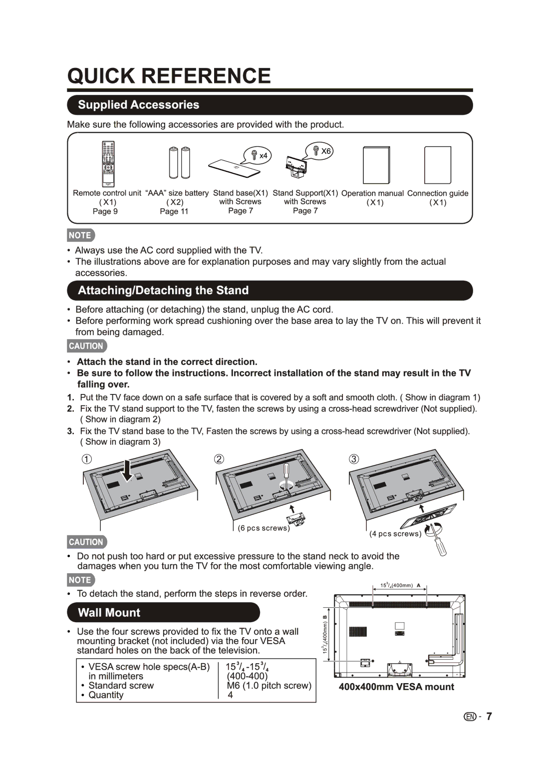 Sharp LC-40LE433U, LC-40LE431U manual 