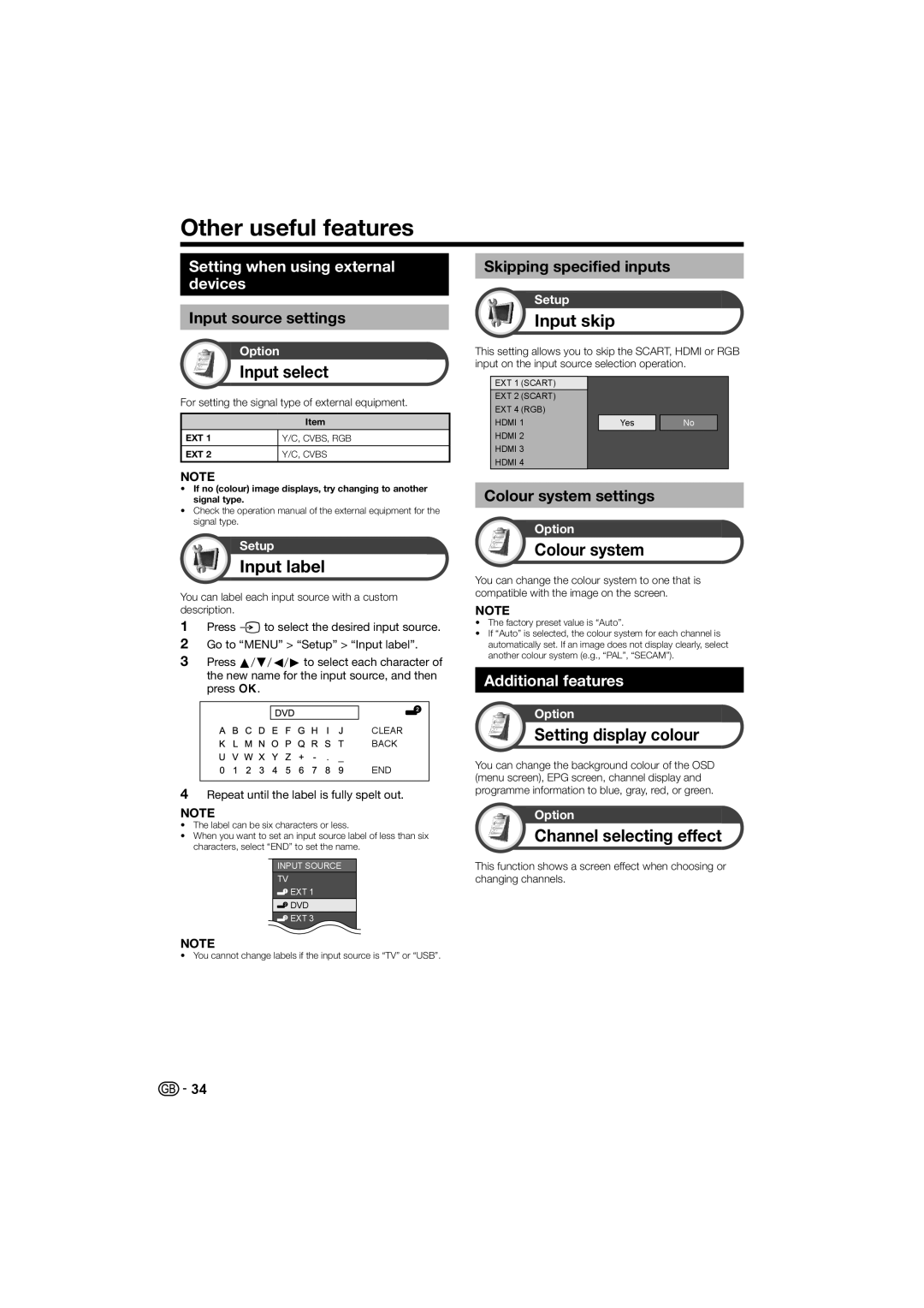 Sharp LC-40LE700S, LC-40LE700E, LC-32LE700E, LC-32LE700S, LC-46LE700E operation manual Other useful features 