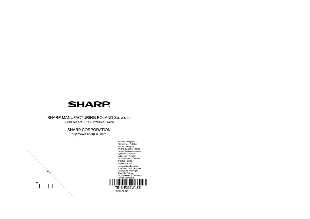 Sharp LC-40LE731E, LC-46LE731E operation manual Sharp Corporation 