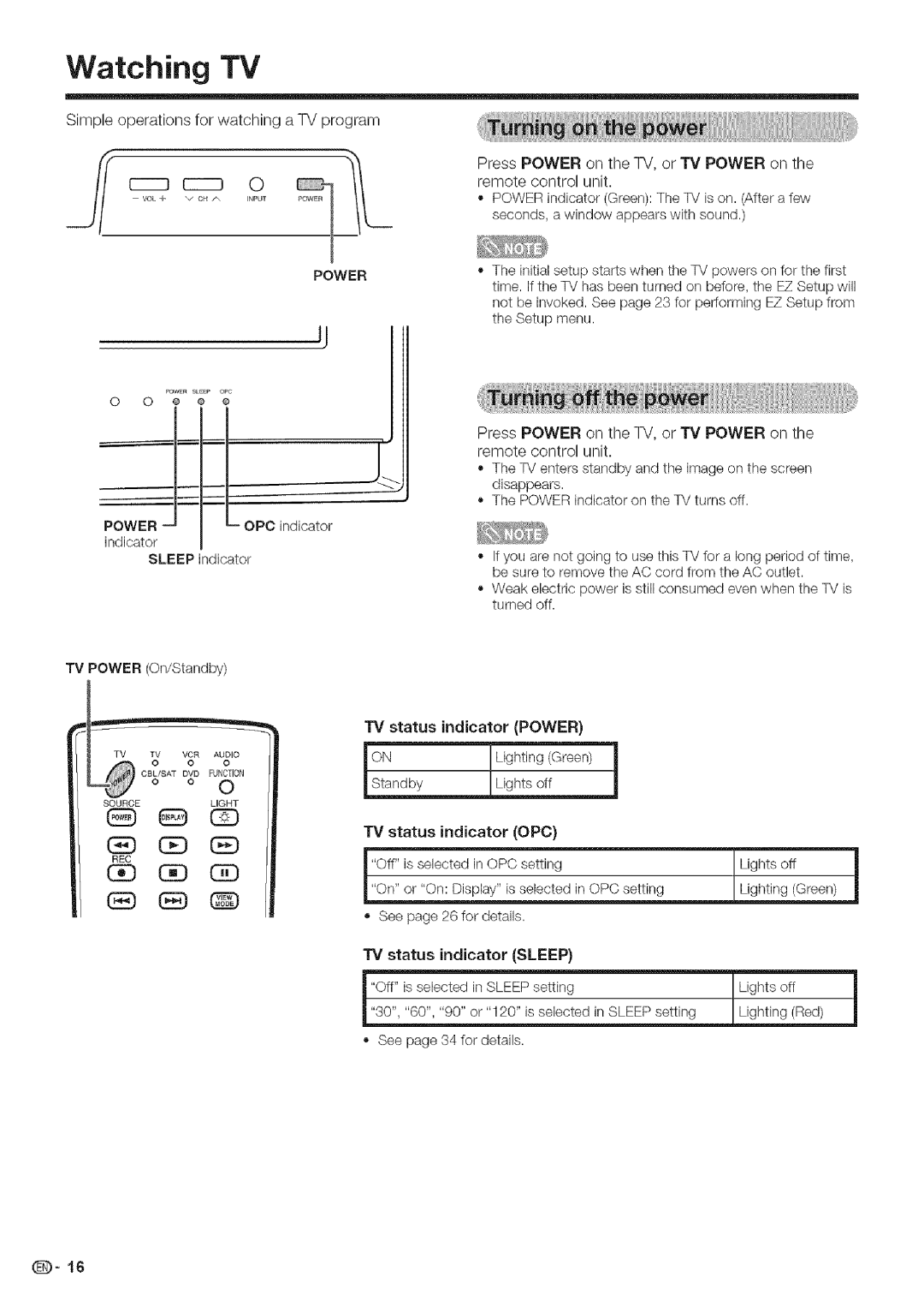 Sharp LC 52D43U, LC 42D43U operation manual Indicator, Opc 