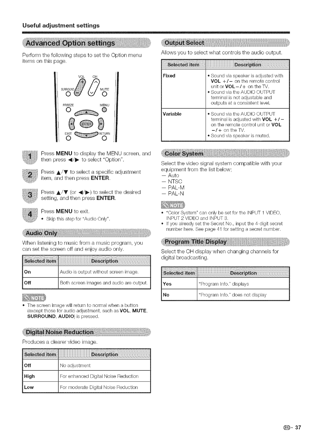 Sharp LC 42D43U, LC 52D43U operation manual Ntsc, Pal-M Pal-N, Produces a clearer video image 