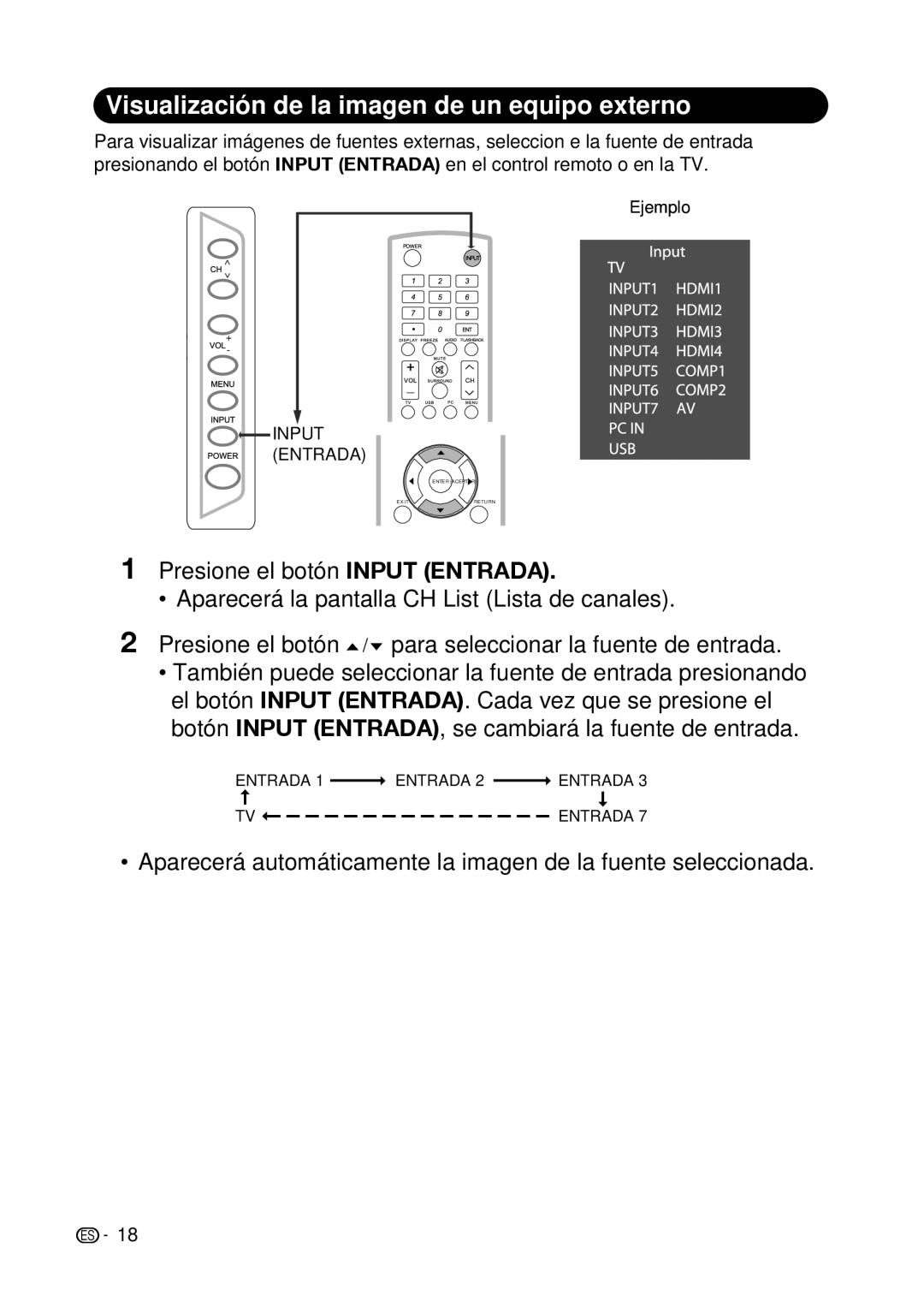 Sharp LC-42D69U, LC-32D59U operation manual Visualización de la imagen de un equipo externo 