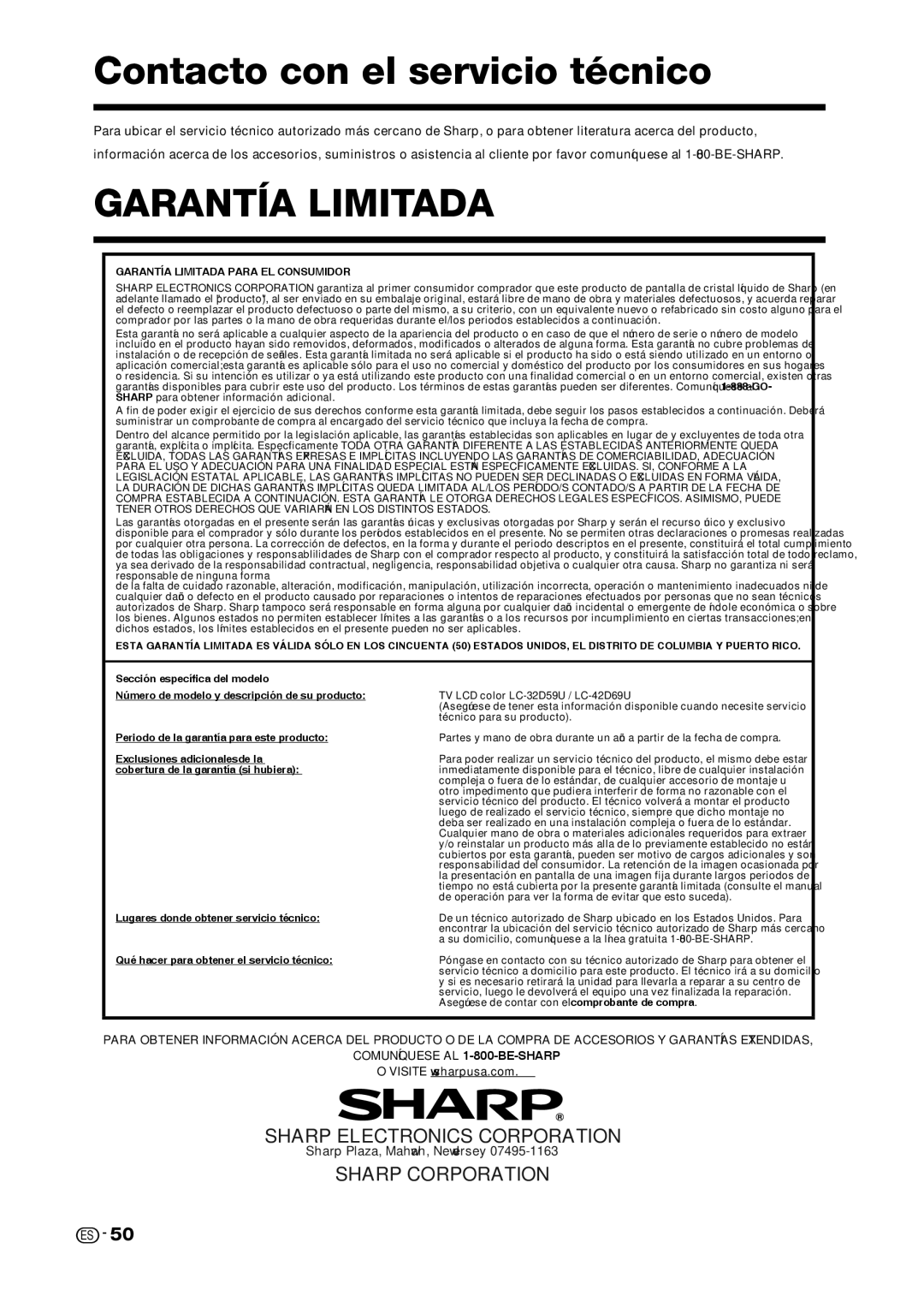 Sharp LC-42D69U, LC-32D59U operation manual $PoubdupDpoFmTfswjdjpUàdojdp 