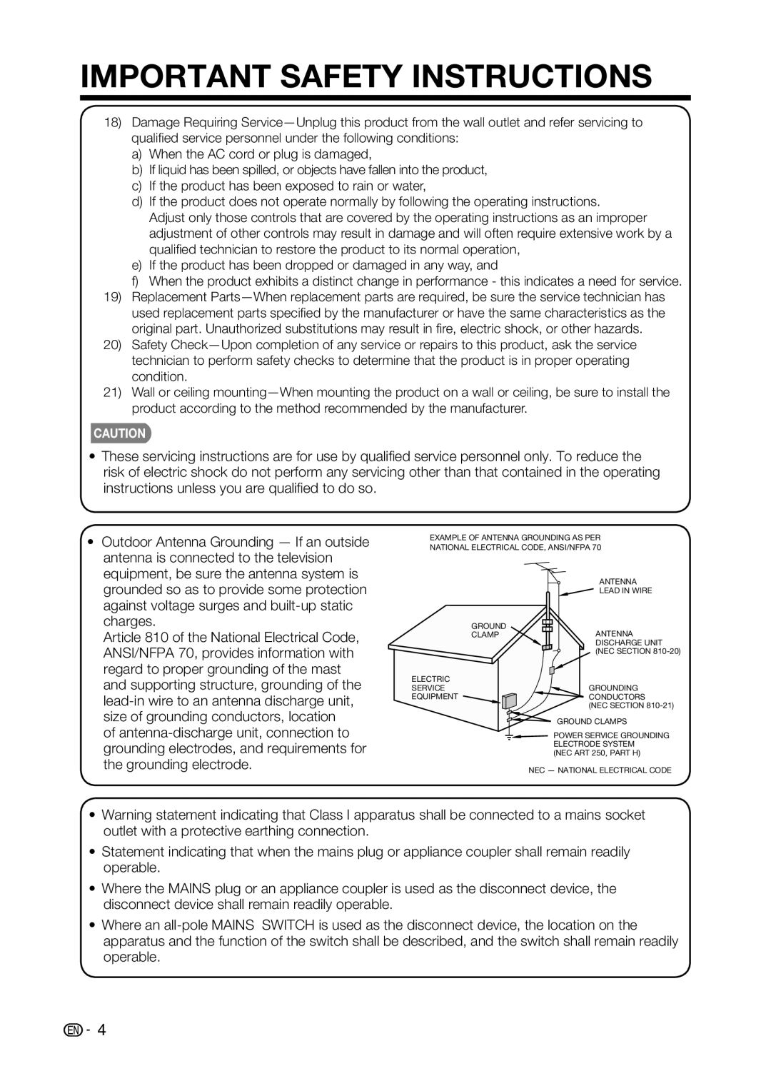 Sharp LC-42D69U, LC-32D59U operation manual Against voltage surges and built-up static 