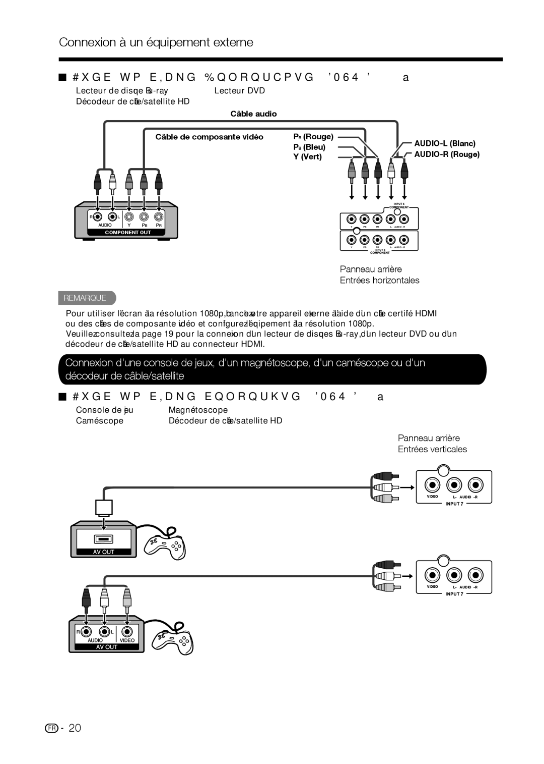 Sharp LC-42D69U, LC-32D59U operation manual Connexion à un équipement externe 