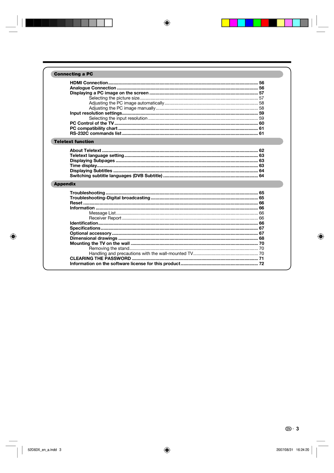 Sharp LC-42D83X LC-46D83X LC-52D83X operation manual Information on the software license for this product 