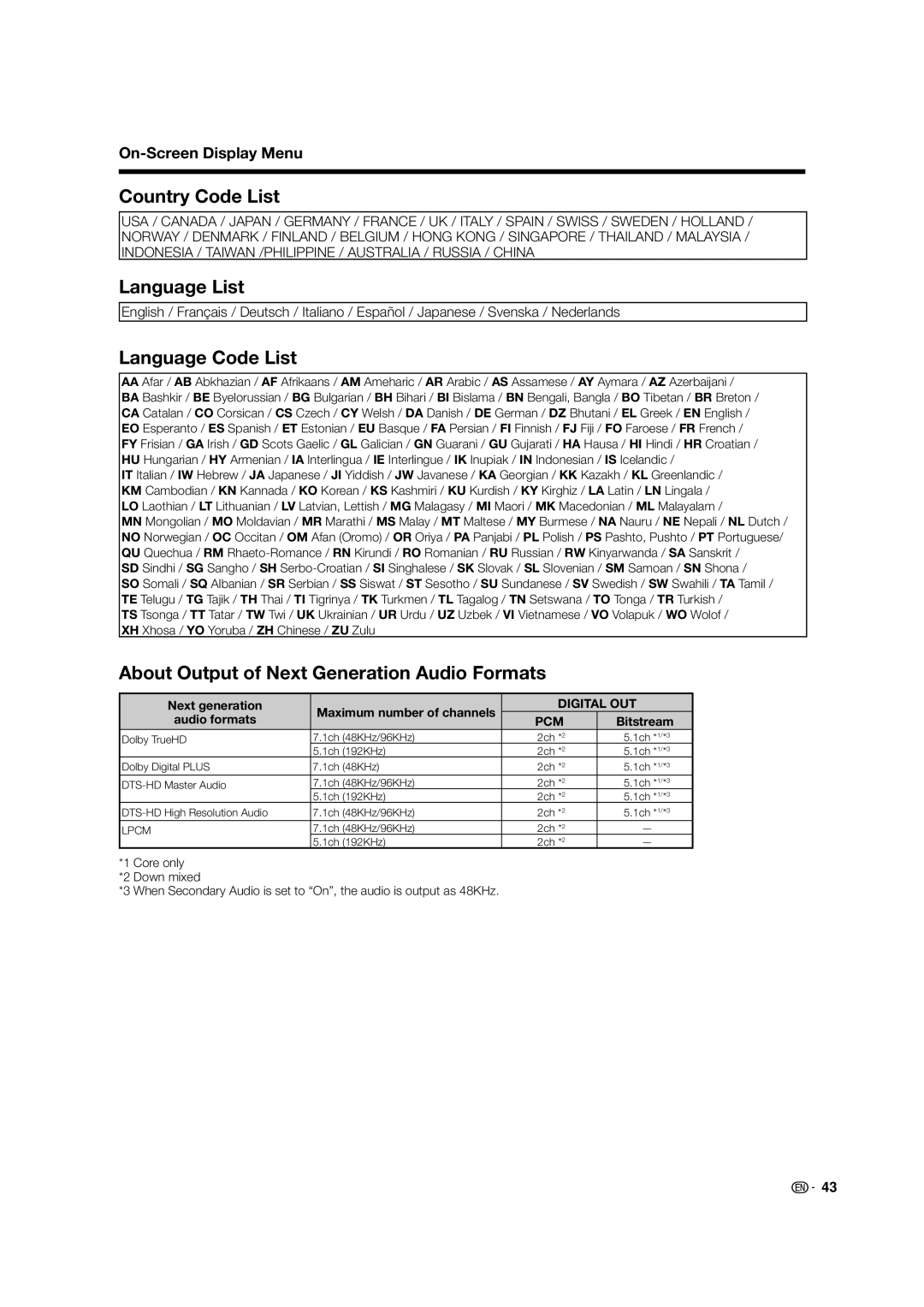 Sharp LC 46BD80UN operation manual Next generation, Audio formats, Bitstream 