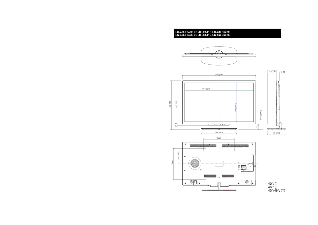 Sharp LC-46LE541E, LC-46LE540E, LC-46LE542E, LC-40LE540E, LC-40LE541E, LC-40LE542E operation manual 40/46 