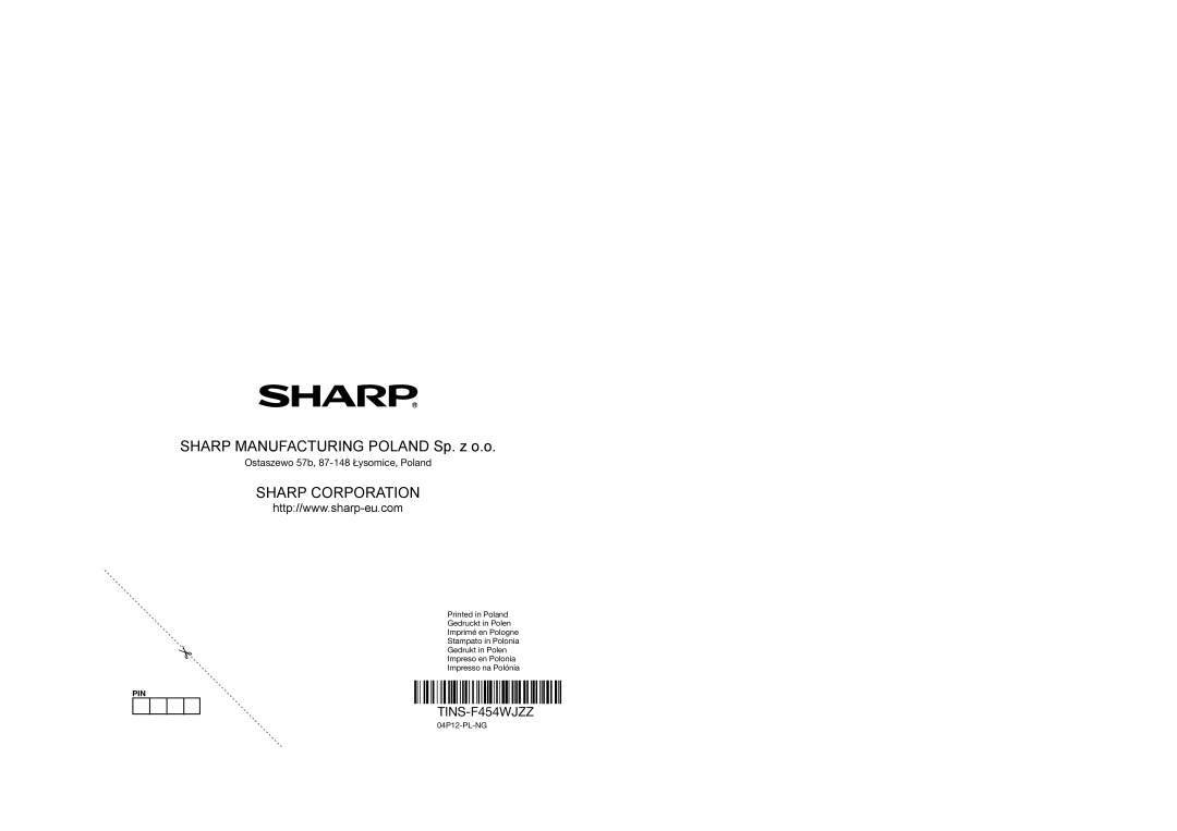 Sharp LC-46LE542E, LC-46LE540E, LC-46LE541E, LC-40LE540E, LC-40LE541E, LC-40LE542E operation manual Sharp Corporation 