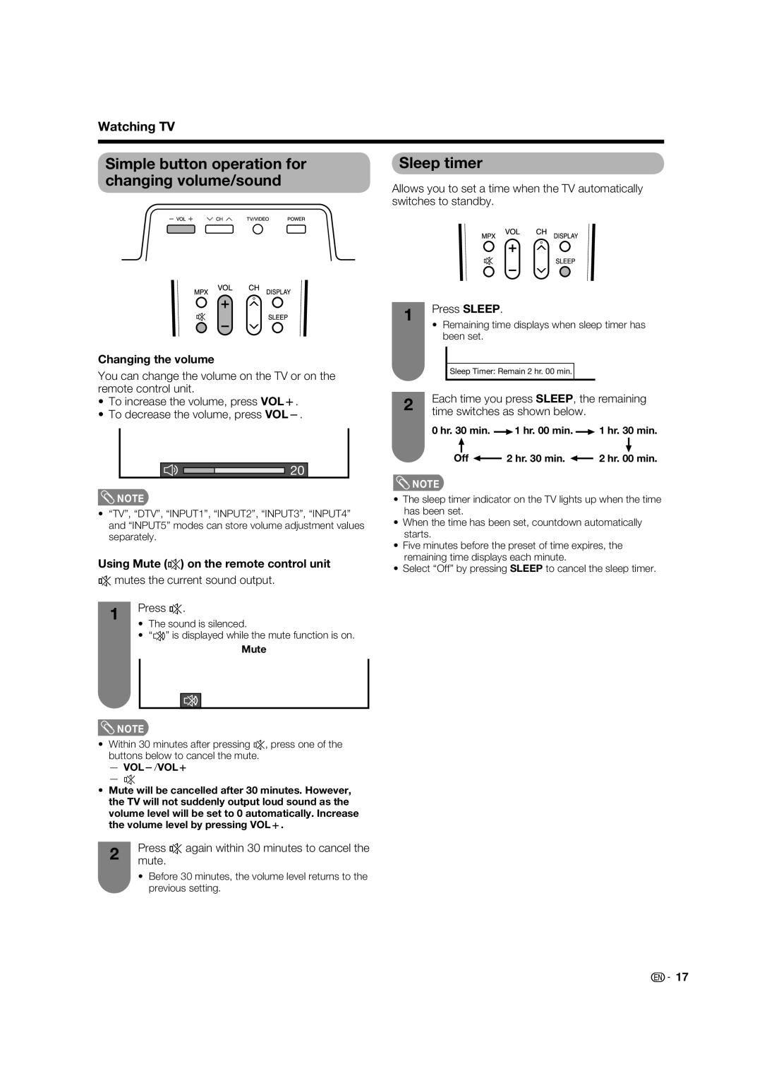 Sharp LC-46PD7X Changing the volume, Using Mute e on the remote control unit, Mutes the current sound output Press e 