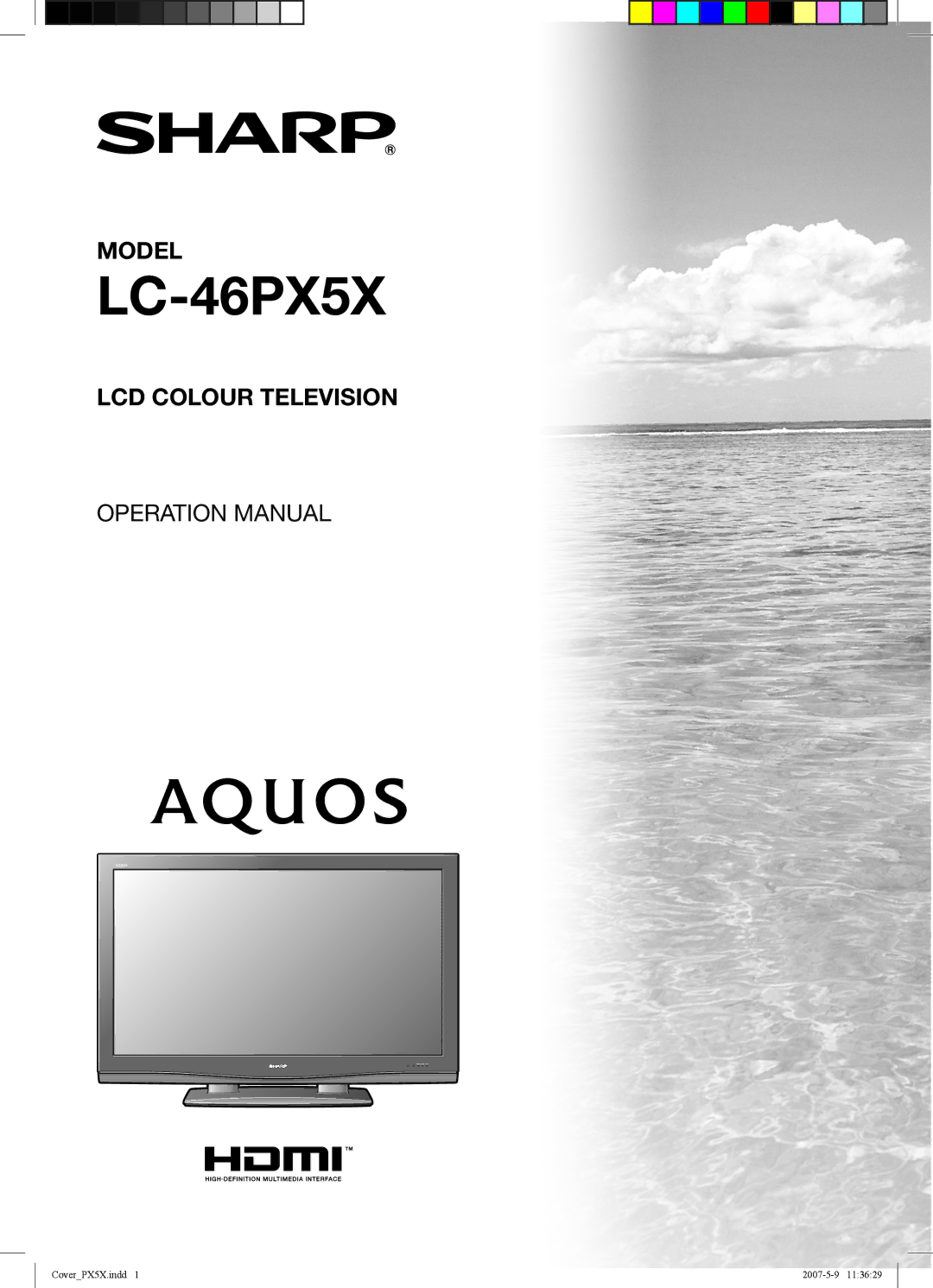 Sharp LC-46PX5X operation manual 