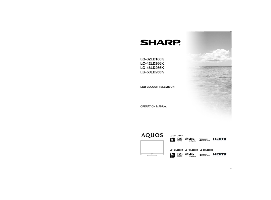 Sharp operation manual LC-32LD166K LC-42LD266K LC-46LD266K LC-50LD266K 