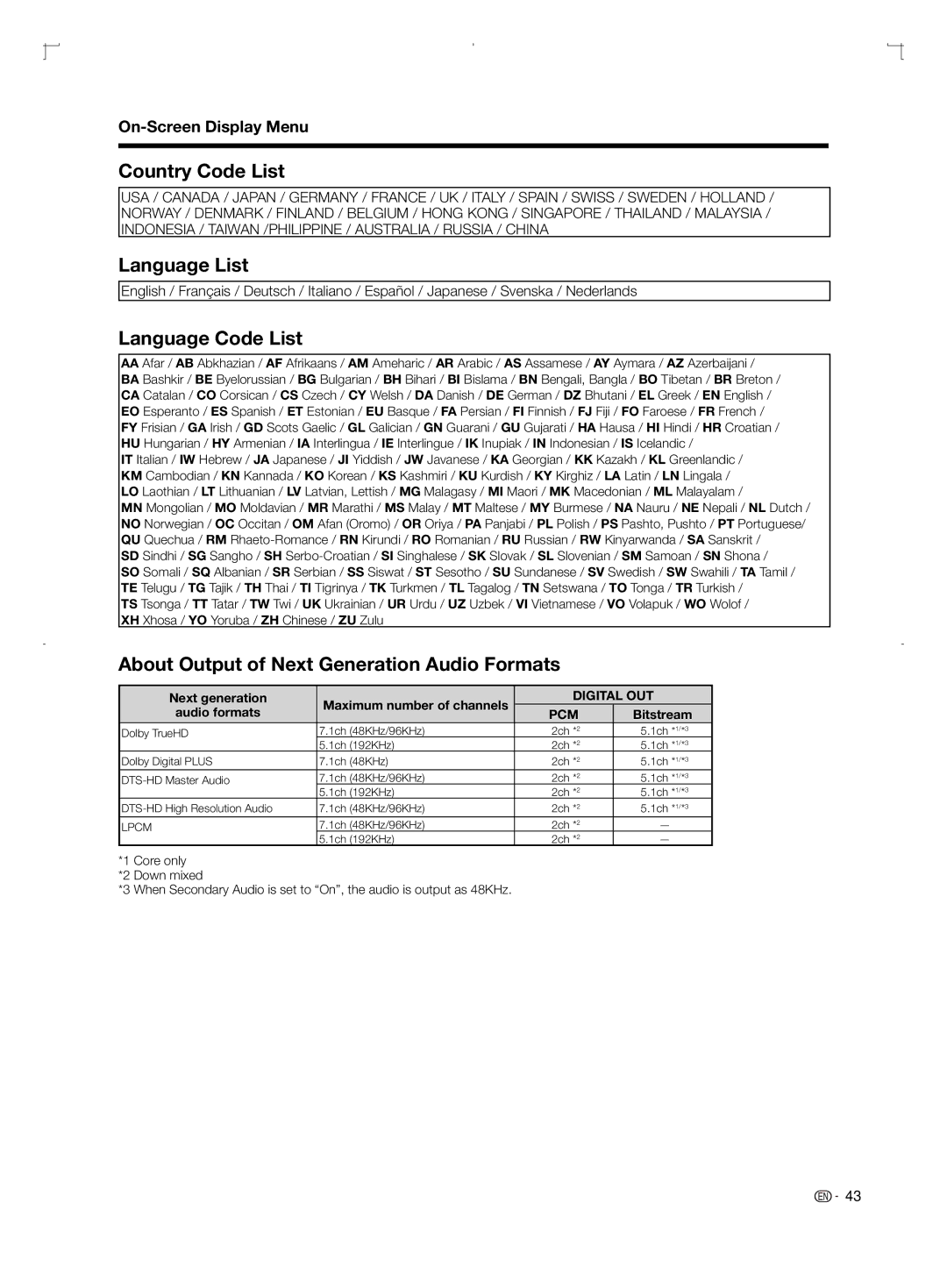 Sharp LC-52BD80U, LC-42BD80U, LC-46BD80U operation manual Next generation, Audio formats, Bitstream 