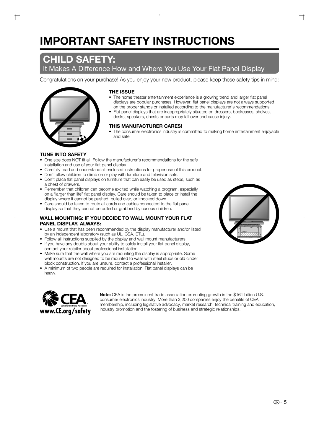 Sharp LC-42BD80U, LC-52BD80U, LC-46BD80U operation manual Issue, This Manufacturer Cares, Tune Into Safety 