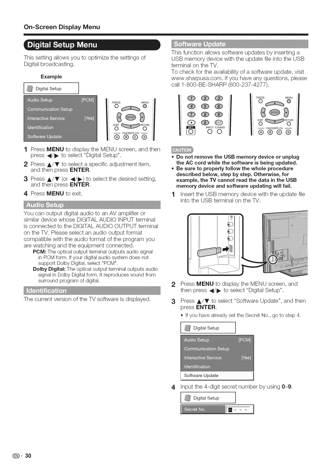 Sharp LC-40LE700, LC-52LE700, LC-46LE700 operation manual Ioe, Input the 4-digit secret number by using 