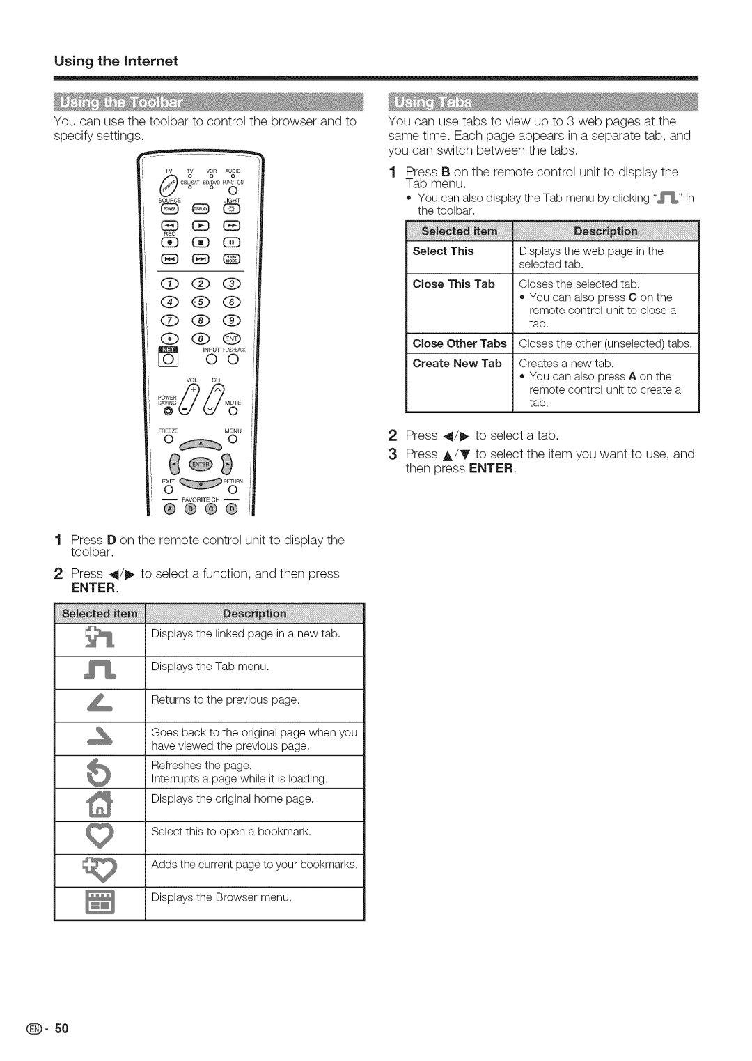 Sharp LC-52LE700, LC-40LE700, LC-46LE700 operation manual ¢ g, Enter 