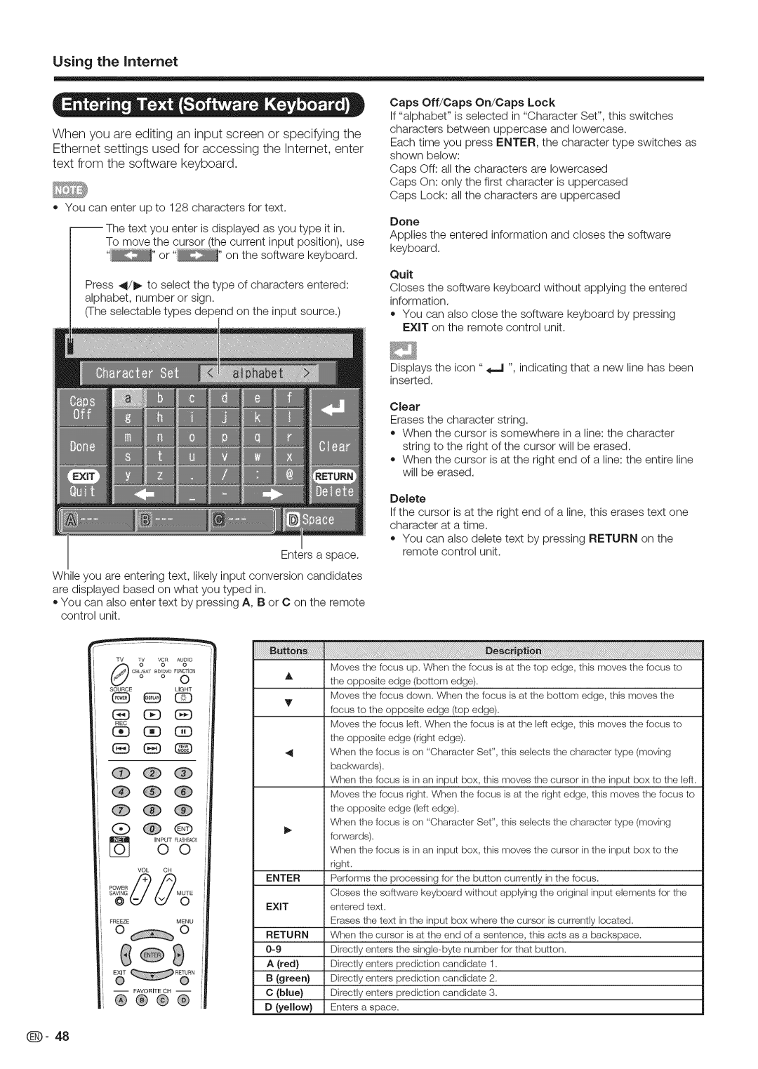 Sharp LC-40LE700, LC-52LE700, LC-46LE700 operation manual Using the Intemet, 3D 3D, Ii!!!!!i!!!!!!!i!i!!iii!i!i!iiiiiiiii 