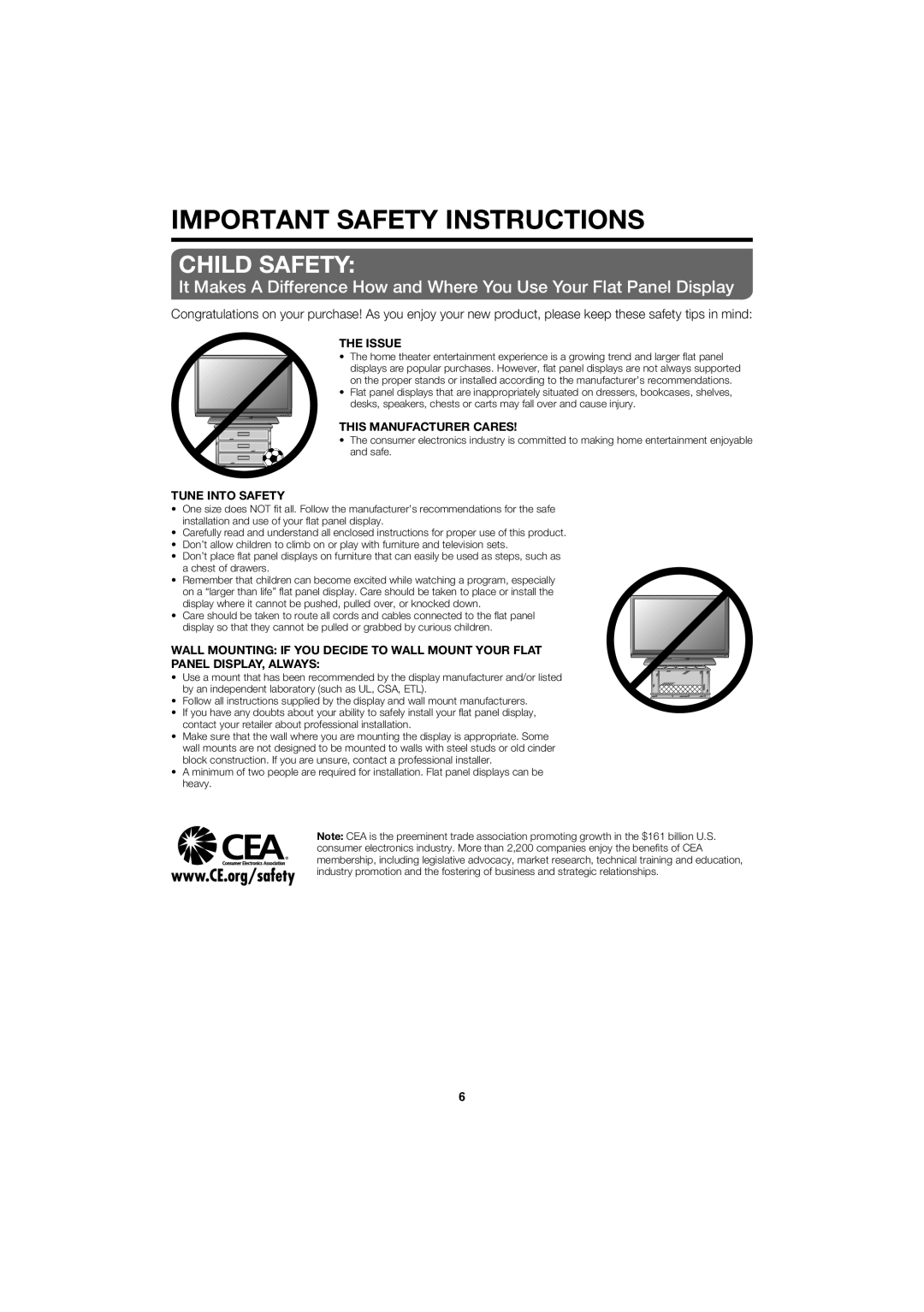 Sharp LC 52SB55U operation manual Child Safety 