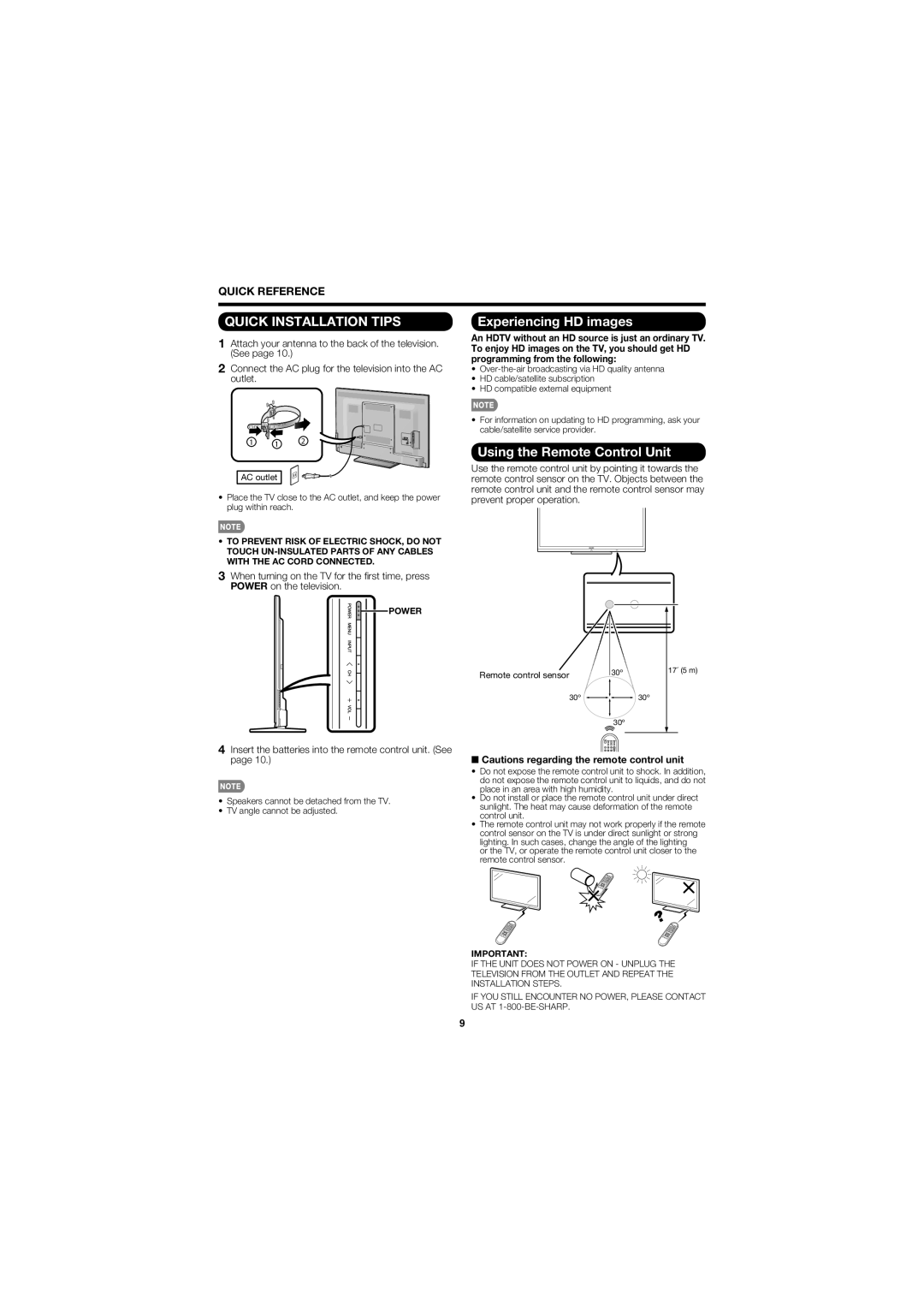 Sharp LC-60LE630U operation manual Experiencing HD images, Using the Remote Control Unit 