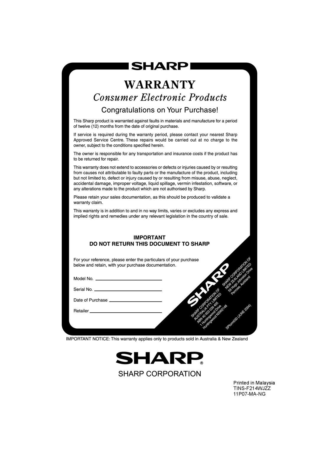 Sharp LC-46LE530X, LC-60LE630X, LC-40LE530X operation manual 