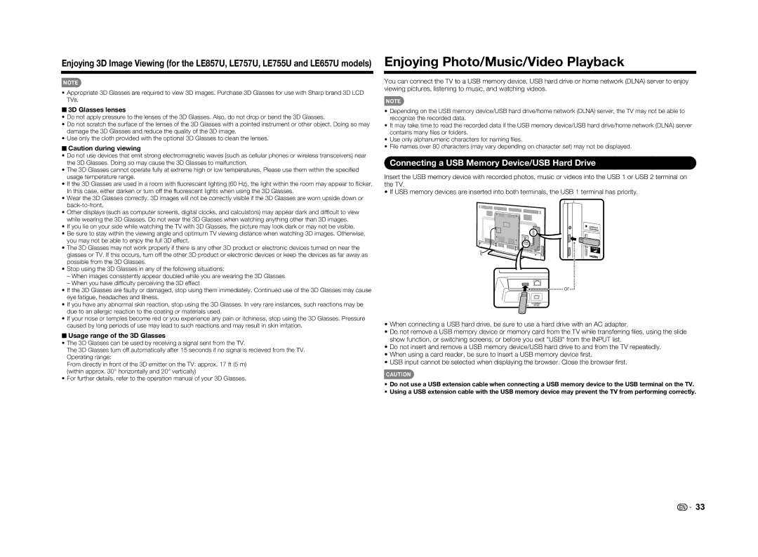 Sharp LC-60LE650U operation manual 