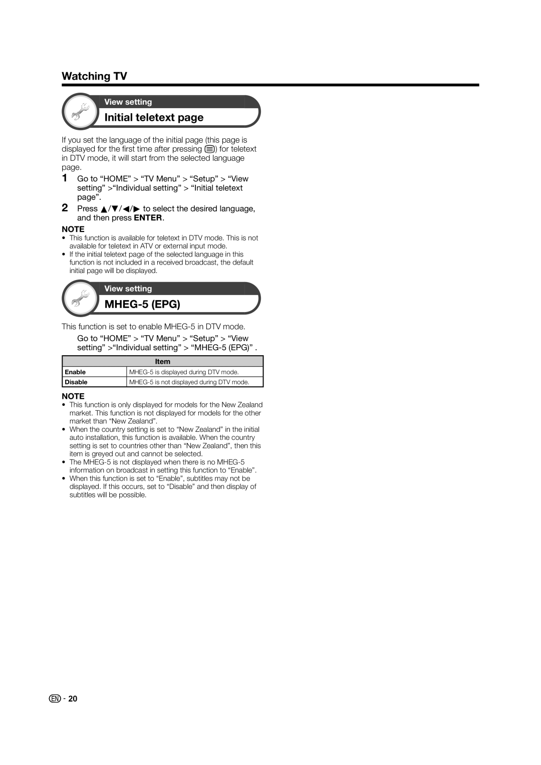 Sharp LC-60LE835X operation manual Initial teletext, MHEG-5 EPG 