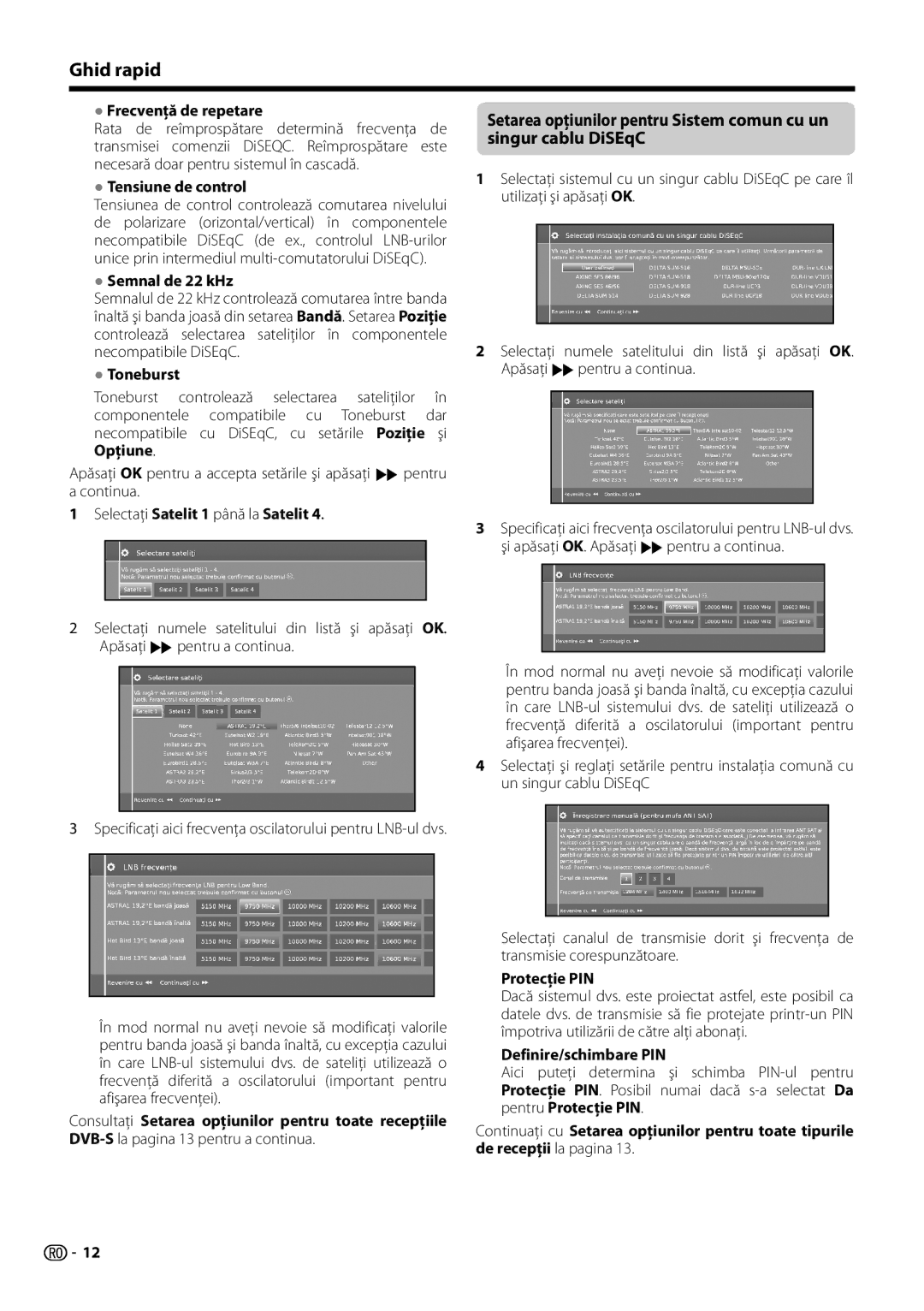 Sharp LC-39LE652E, LC-60LX652E Frecvenţă de repetare, Tensiune de control, Semnal de 22 kHz, Toneburst, Protecţie PIN 