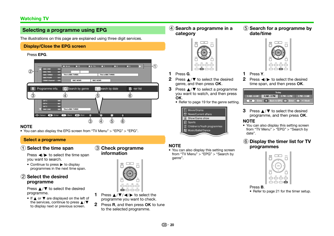 Sharp LC-60UHD80R, LC-70UHD80R operation manual Selecting a programme using EPG 