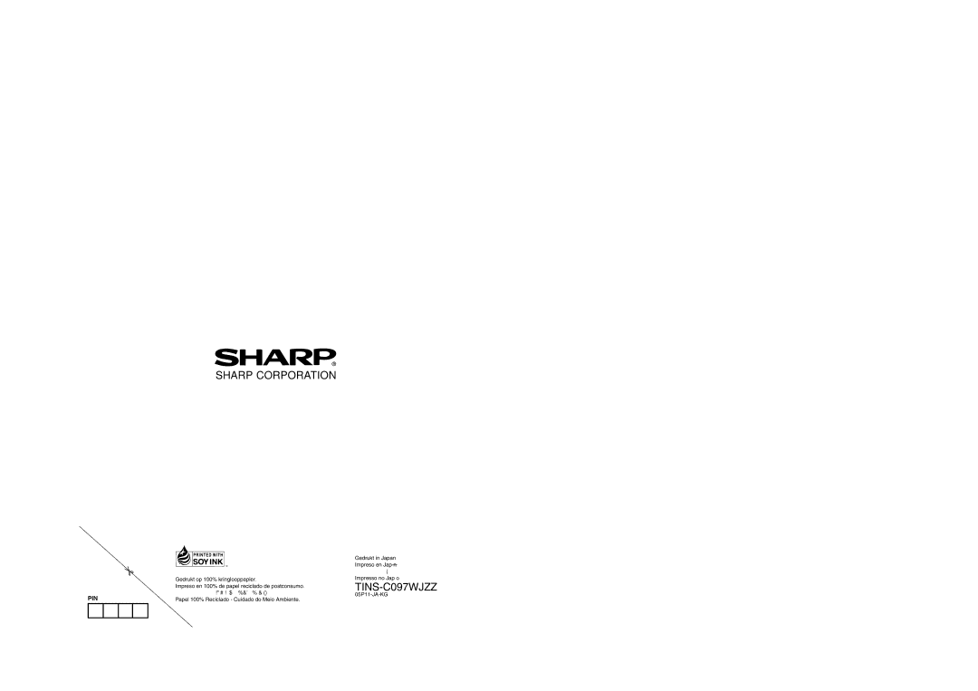 Sharp LC-65GD1E manual Sharp Corporation 