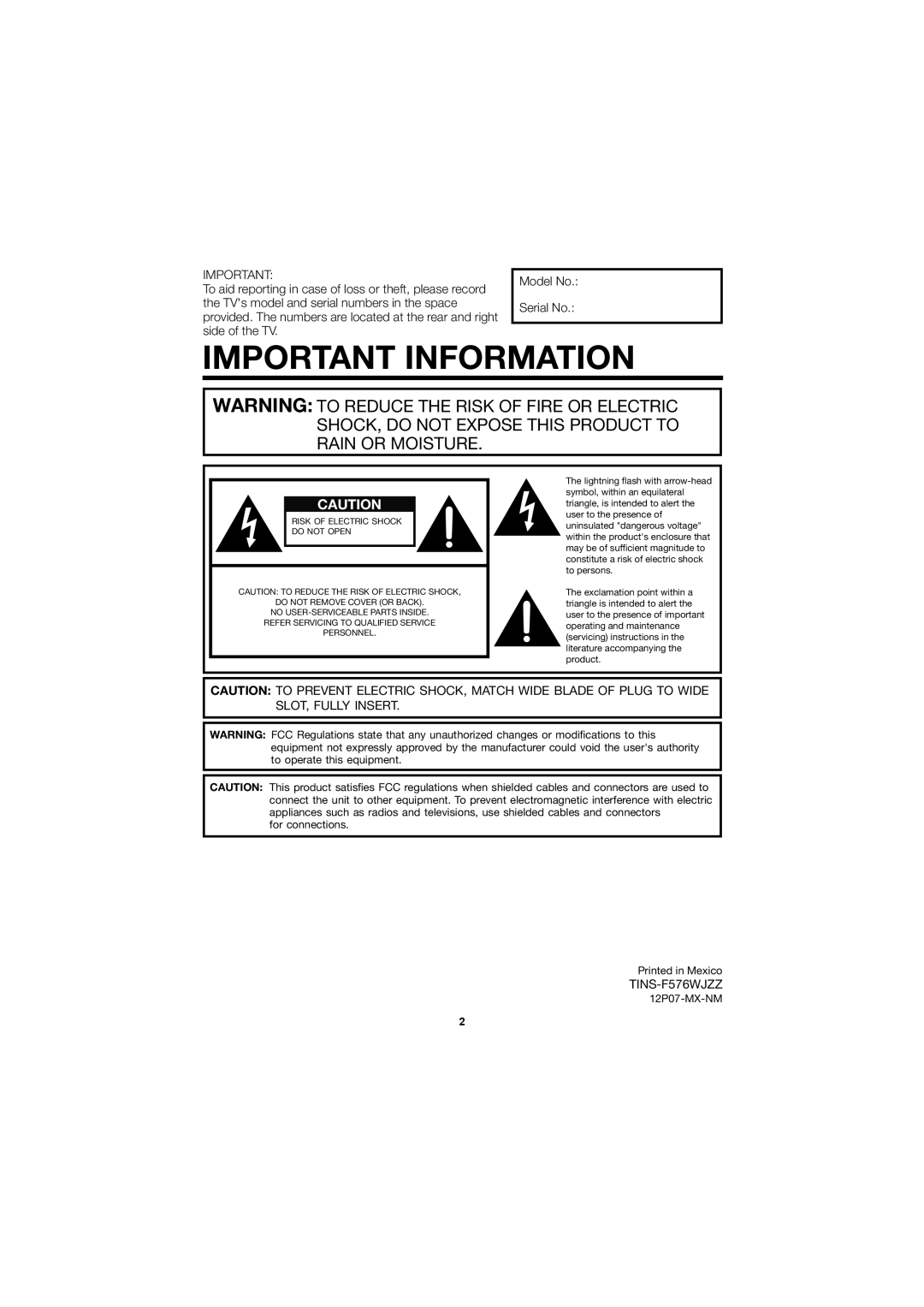 Sharp LC-70LE600U, LC-60LE600U operation manual For connections, 12P07-MX-NM 