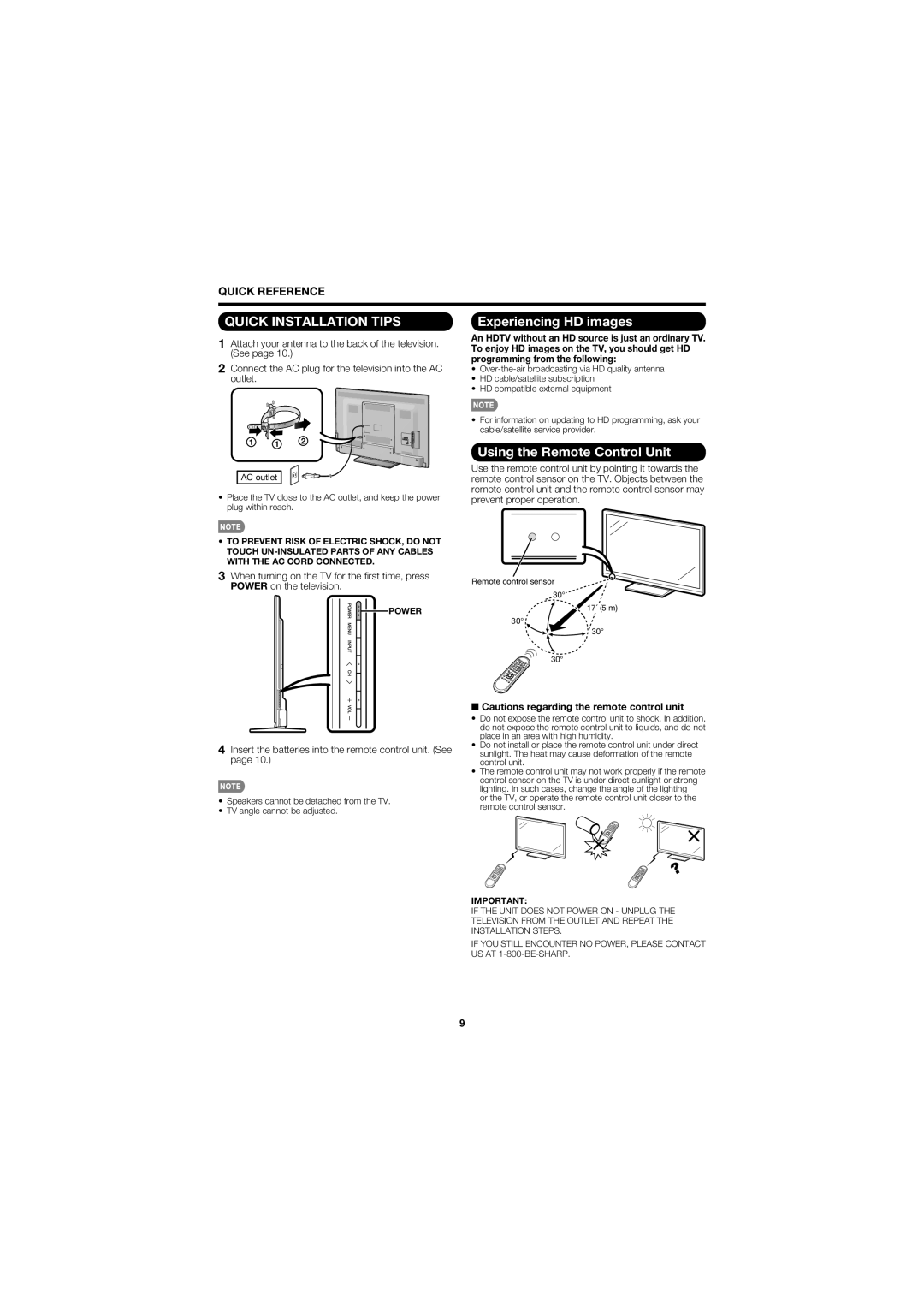 Sharp LC-60LE600U, LC-70LE600U operation manual Experiencing HD images, Using the Remote Control Unit 