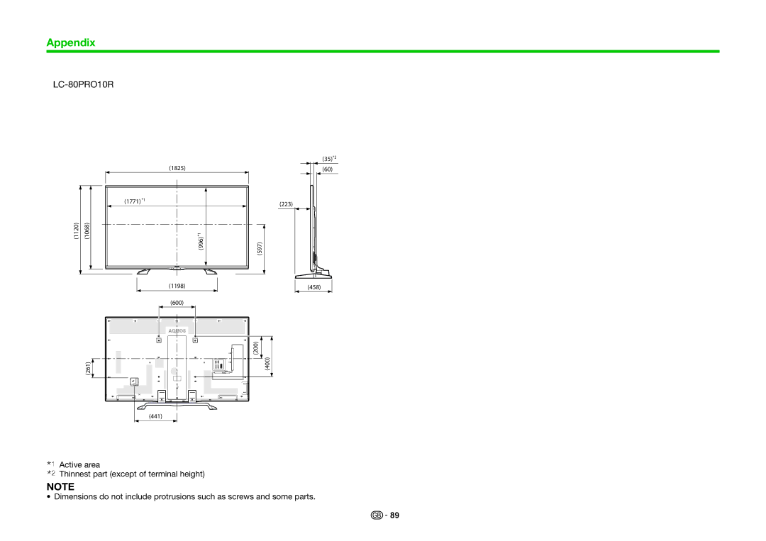 Sharp LC-60PRO10R, LC-70PRO10R operation manual LC-80PRO10R 