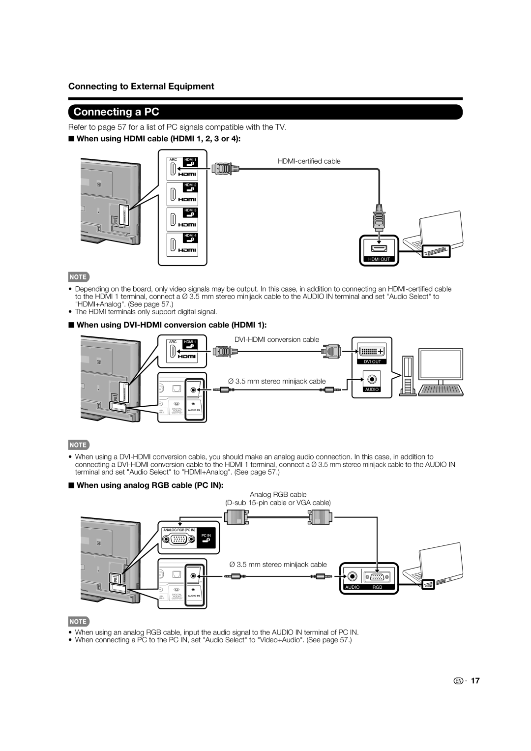 Sharp LC-80LE632U operation manual Connecting to External Equipment 