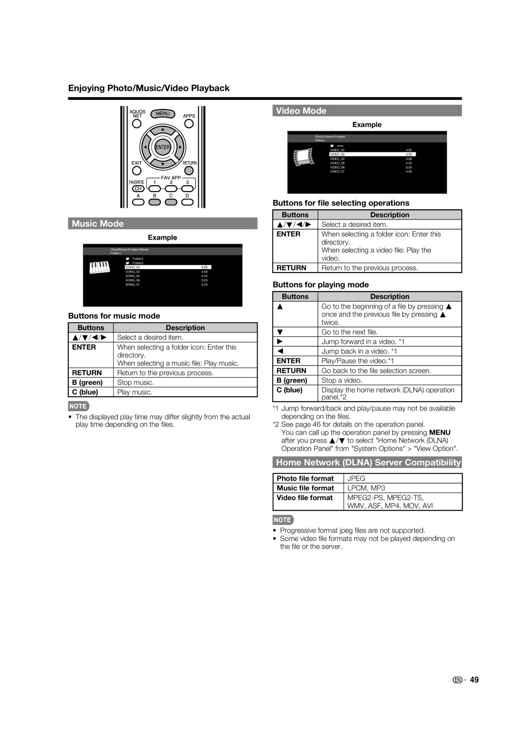 Sharp LC-80LE632U operation manual Home Network Dlna Server Compatibility 