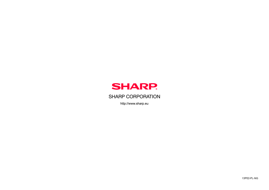 Sharp LC-60LE855K, LC-80LE857K, LC-70LE857K operation manual 13P02-PL-NG 